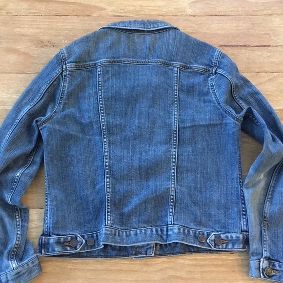 Lands End Jean Jacket Trucker Distressed Small - Picture 3 of 4